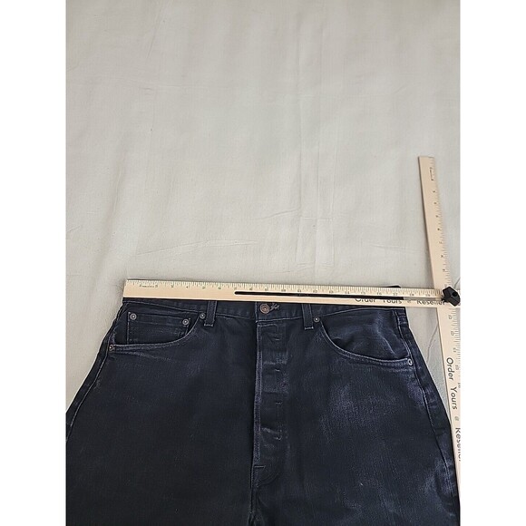 Levis 501 Jeans Mens 36 35x32 Straight Button Fly Black Distressed Cotton EUC - Picture 7 of 16